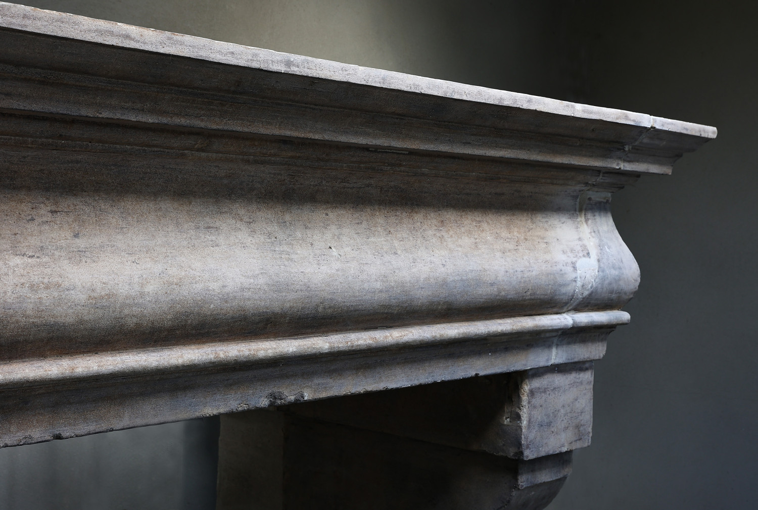 old french fireplace of limestone