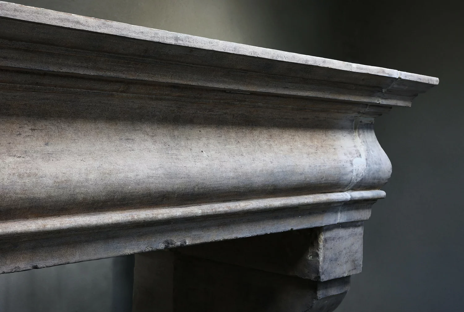 old french fireplace of limestone