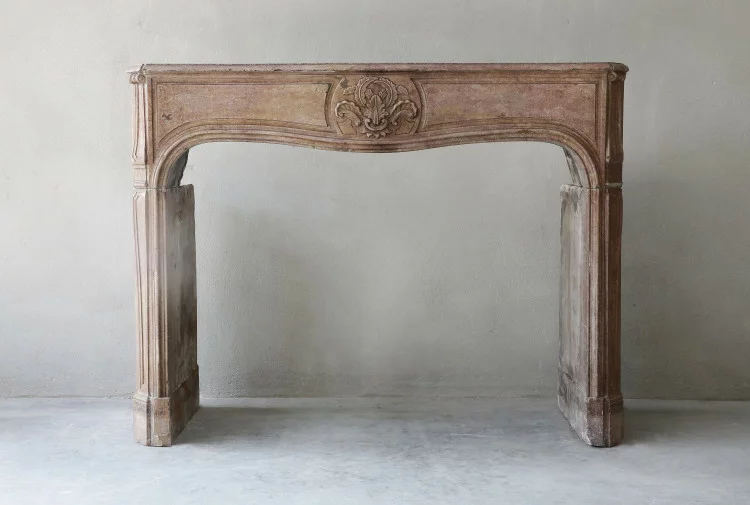 Antique burgundy fireplace