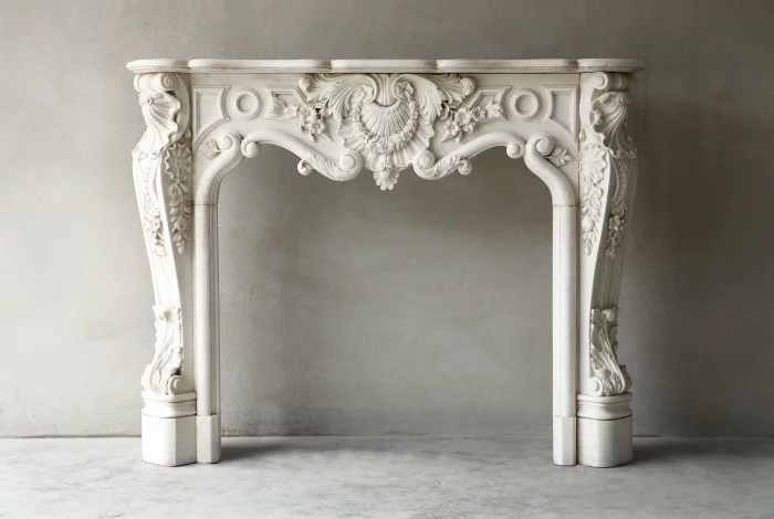 Statuario marble fireplace