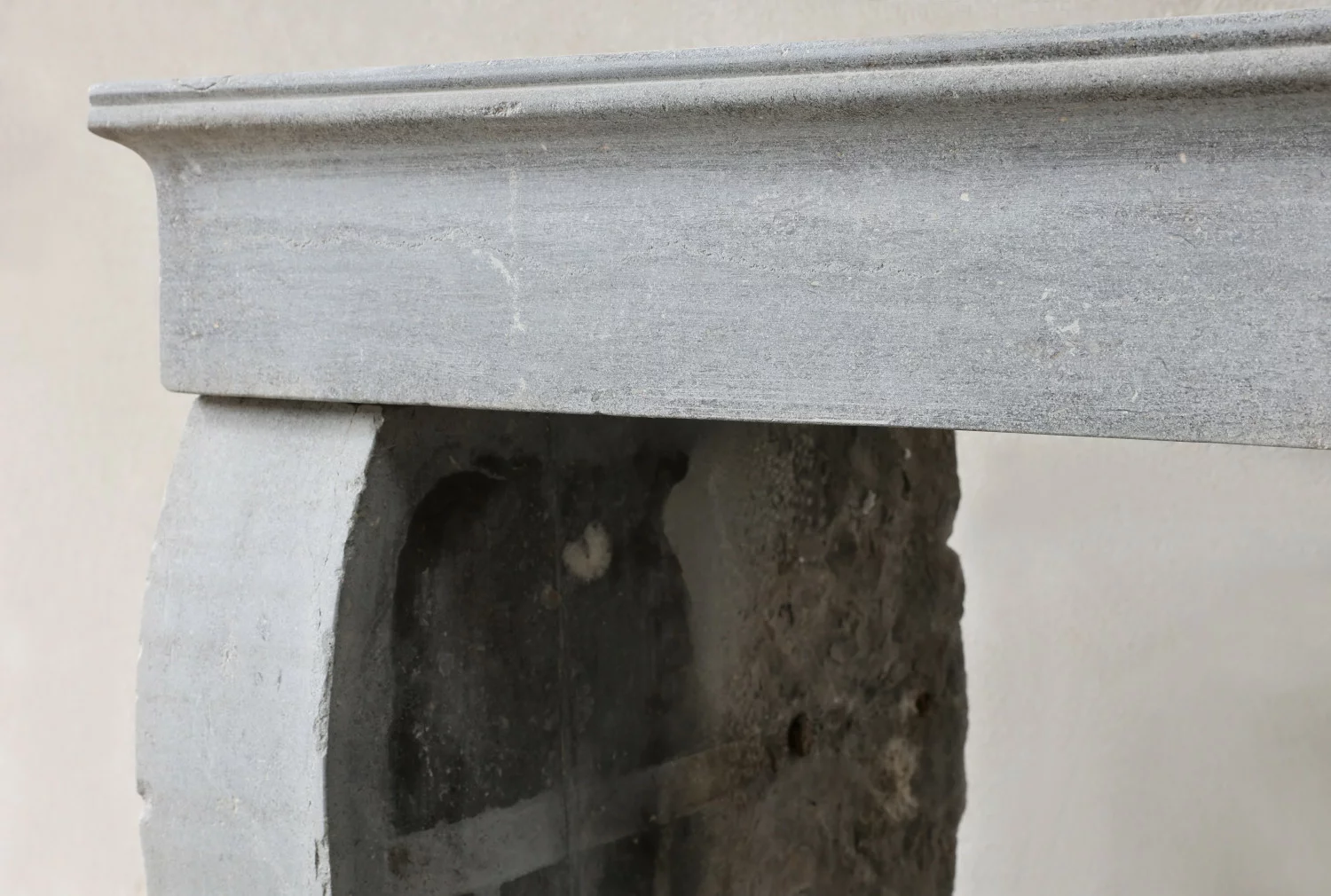 gray fireplace of marble stone