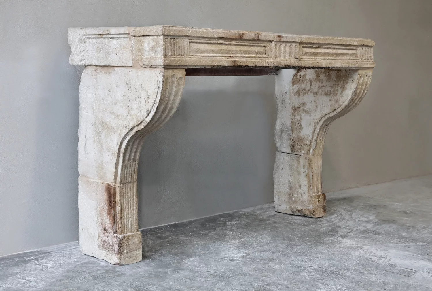 Side view, left profile of limestone surround showing depth and return, Ref. 1577