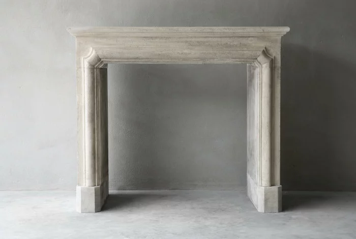 Ornate sandstone fireplace