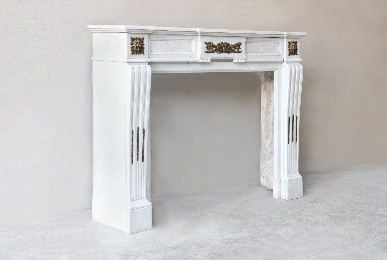 carrara marble fireplace