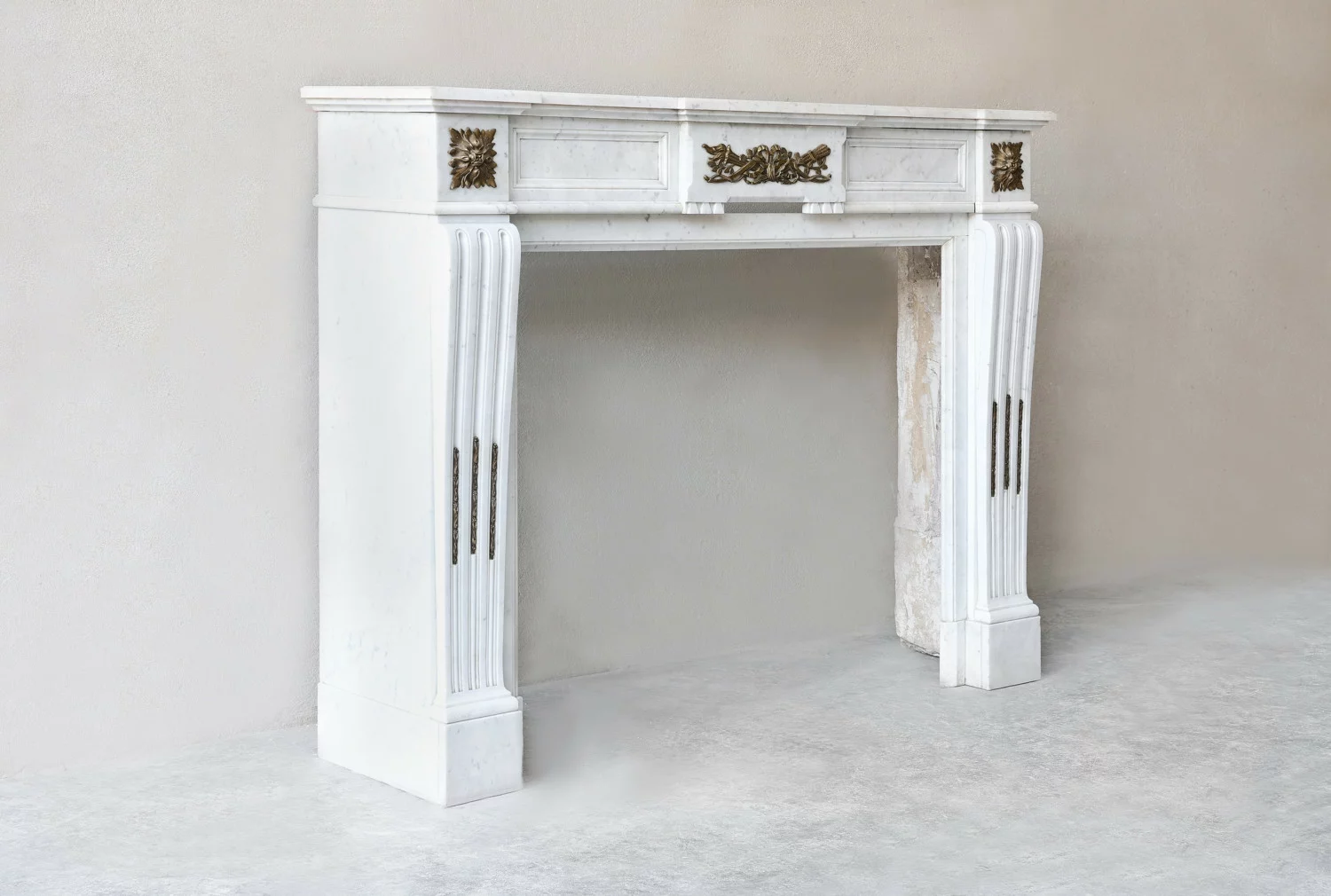 carrara marble fireplace