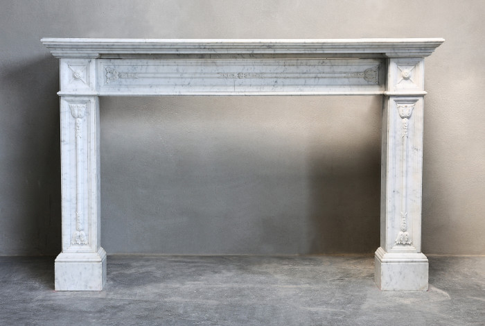 Antique marble mantle