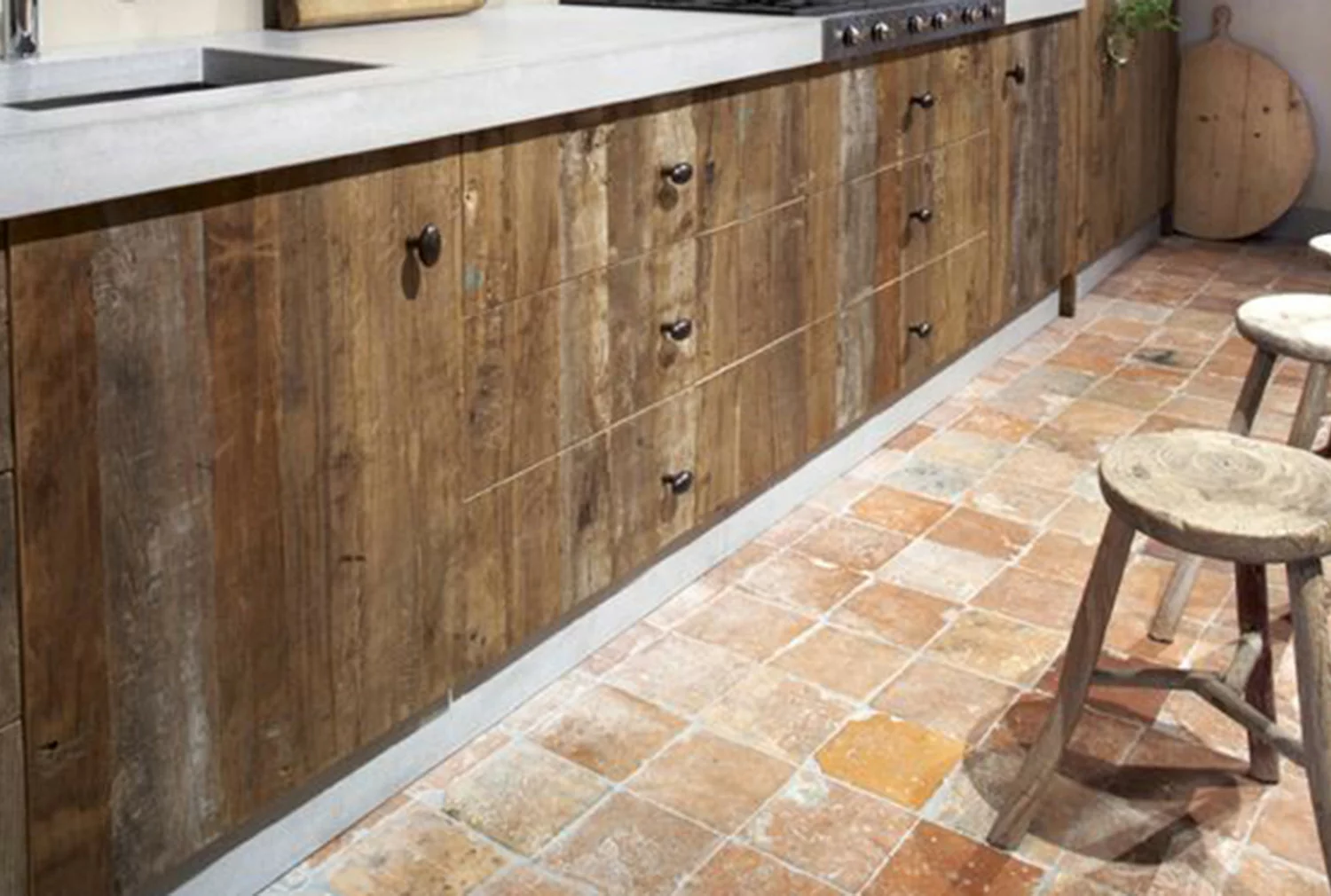 old orange-salmon terracotta