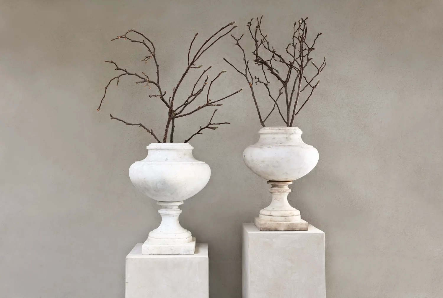 Antique Marble Urns (Pair), Italy