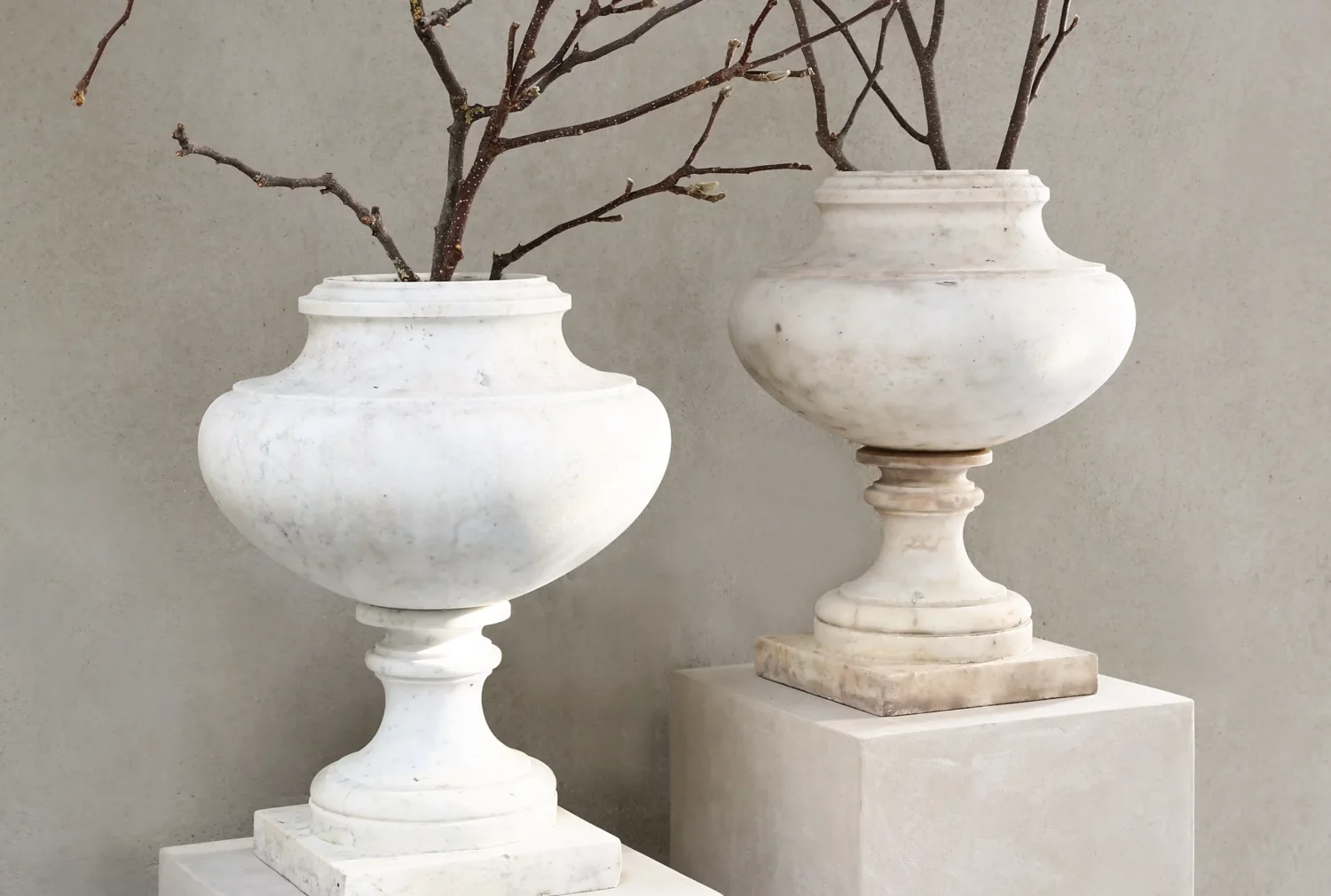 Antique Marble Urns (Pair), Italy
