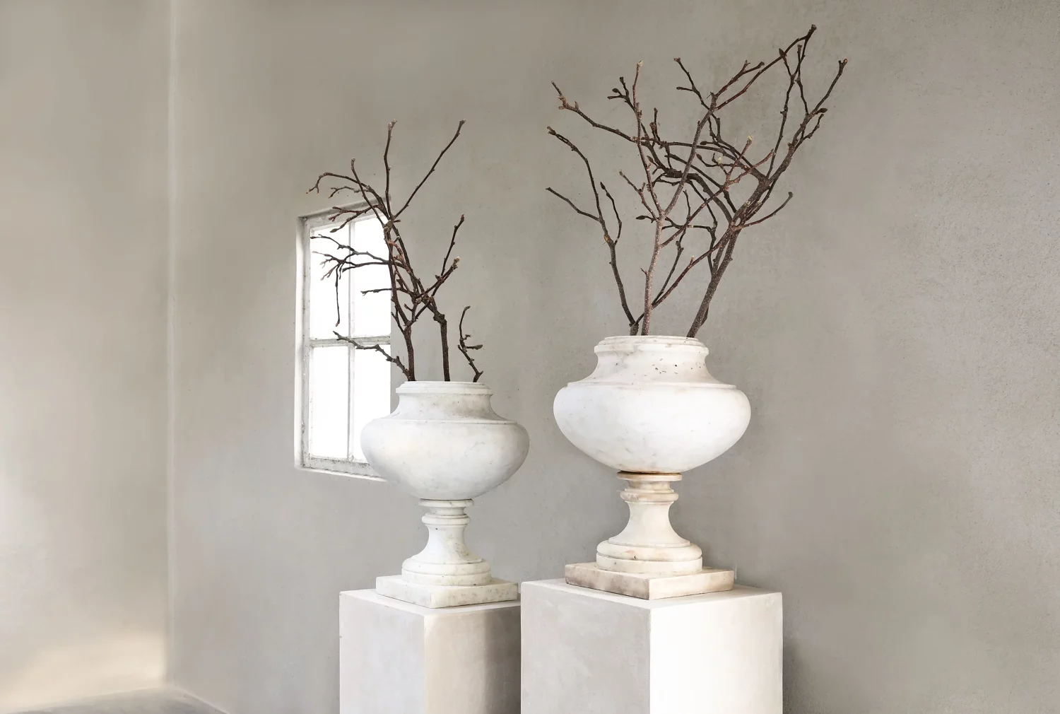 Antique Marble Urns (Pair), Italy