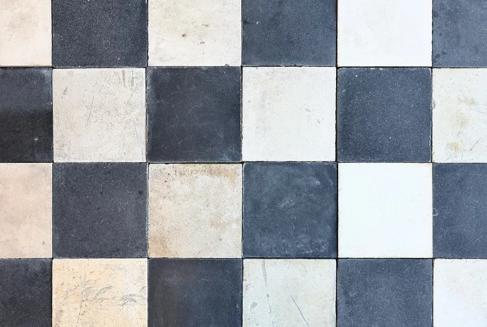 old blocked cement tiles