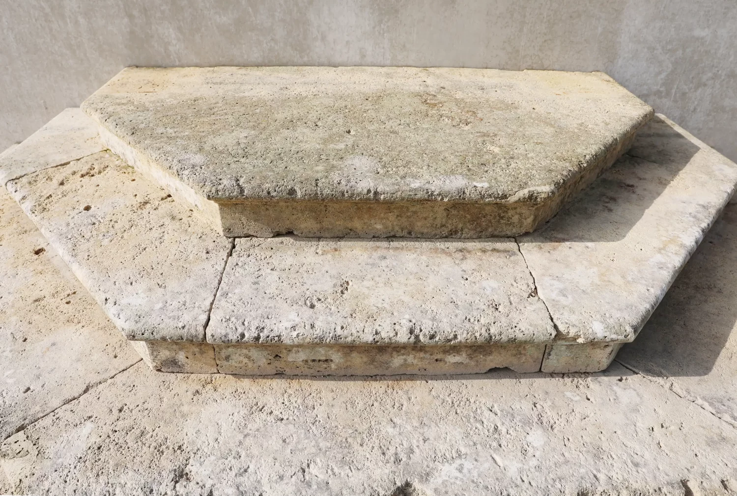 old staircase of French limestone