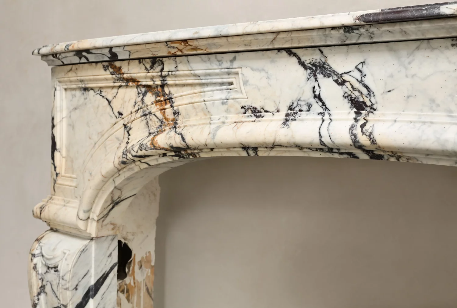 Paonazzo marble fireplace
