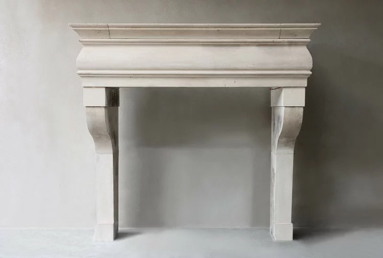 hand carved fireplace