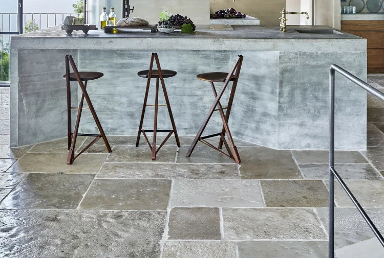 Reclaimed burgundy slabs