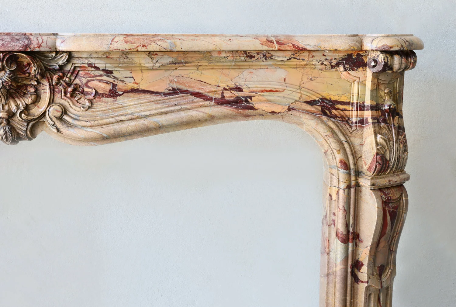 Sarrancolin marble mantel surround