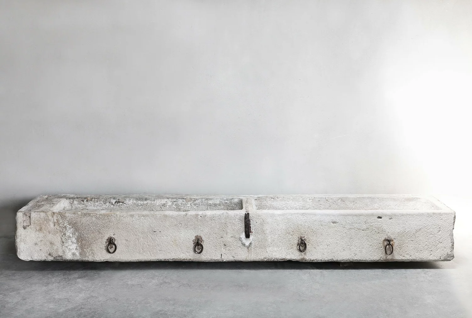 antique trough of french limestone