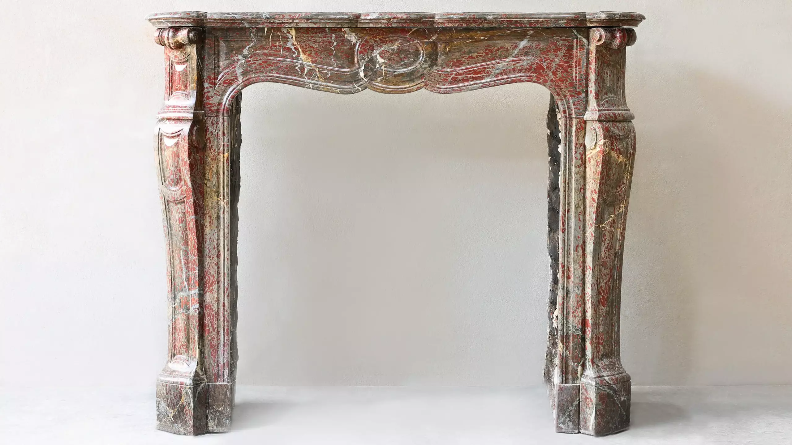 Antique fireplace | Campan Rouge marble | Pompadour | 19th century