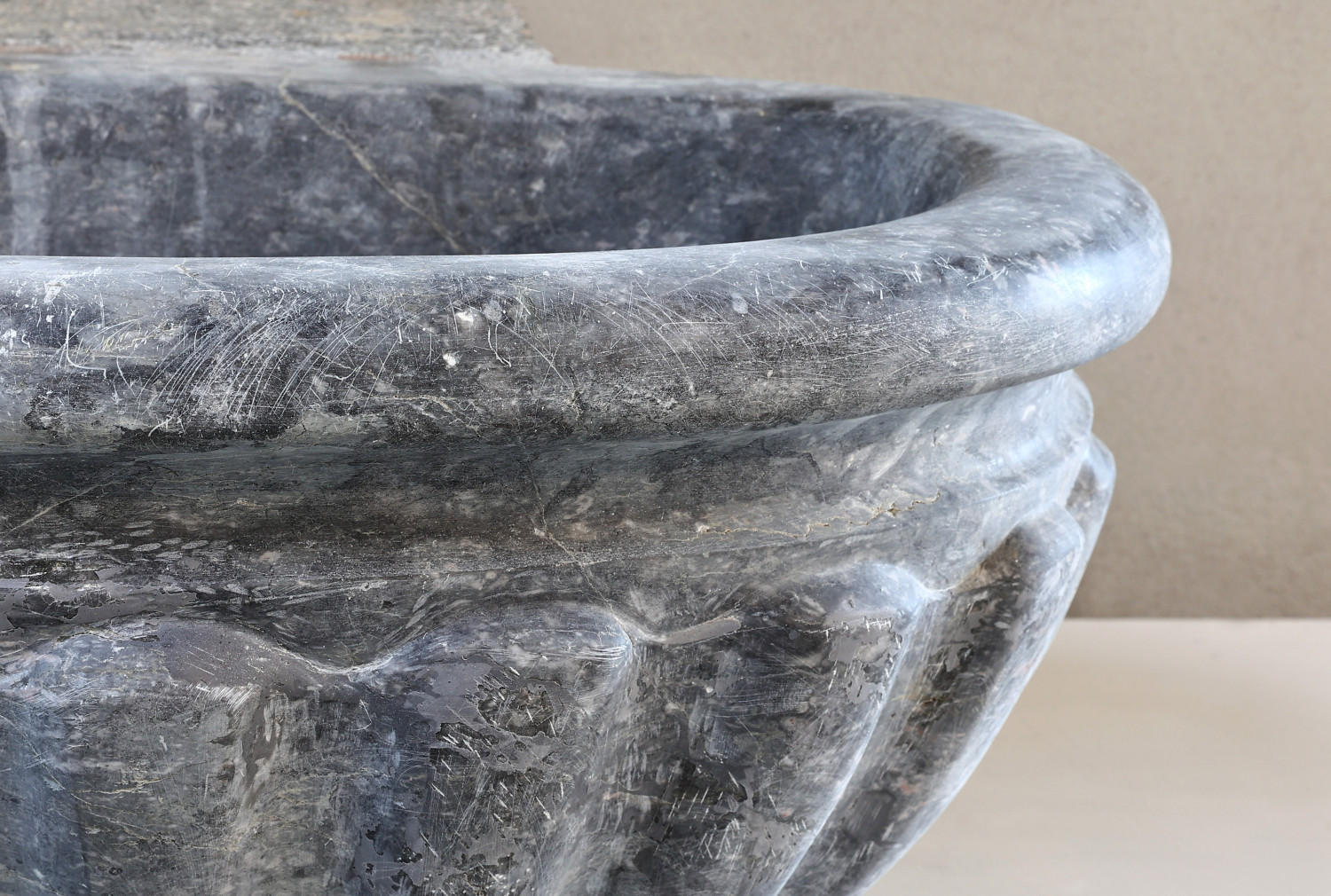 baptismal font of marbre de pyrenees