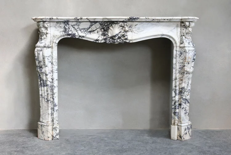 Antique Marble Fireplace Mantel
