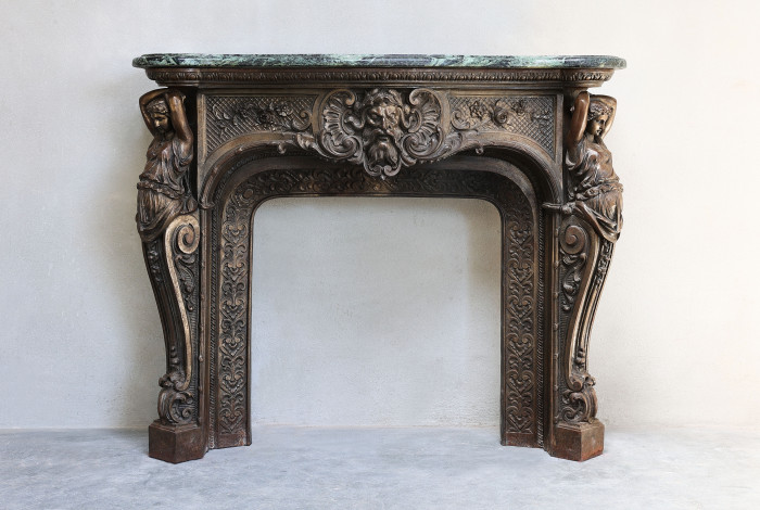 Antique marble mantle