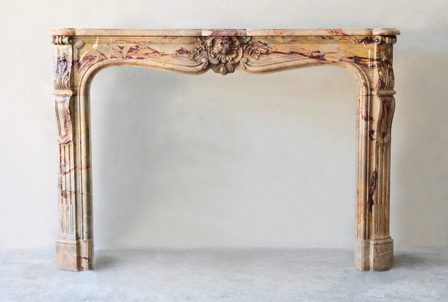antique marble fireplace - Sarrancolin