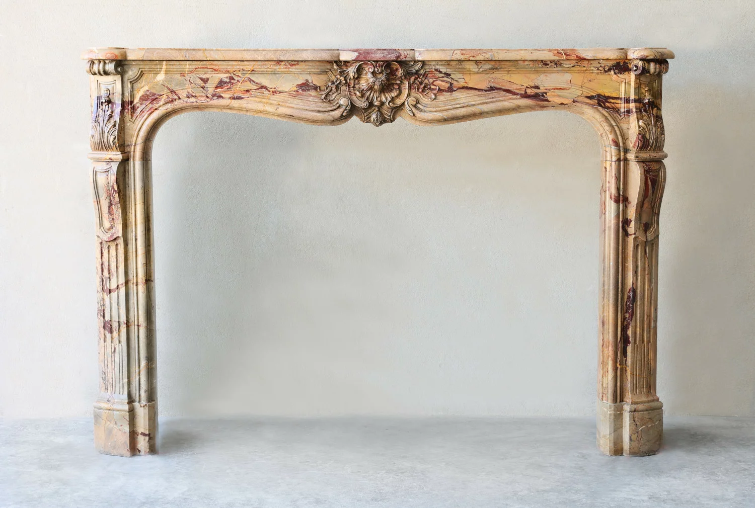 antique marble fireplace - Sarrancolin