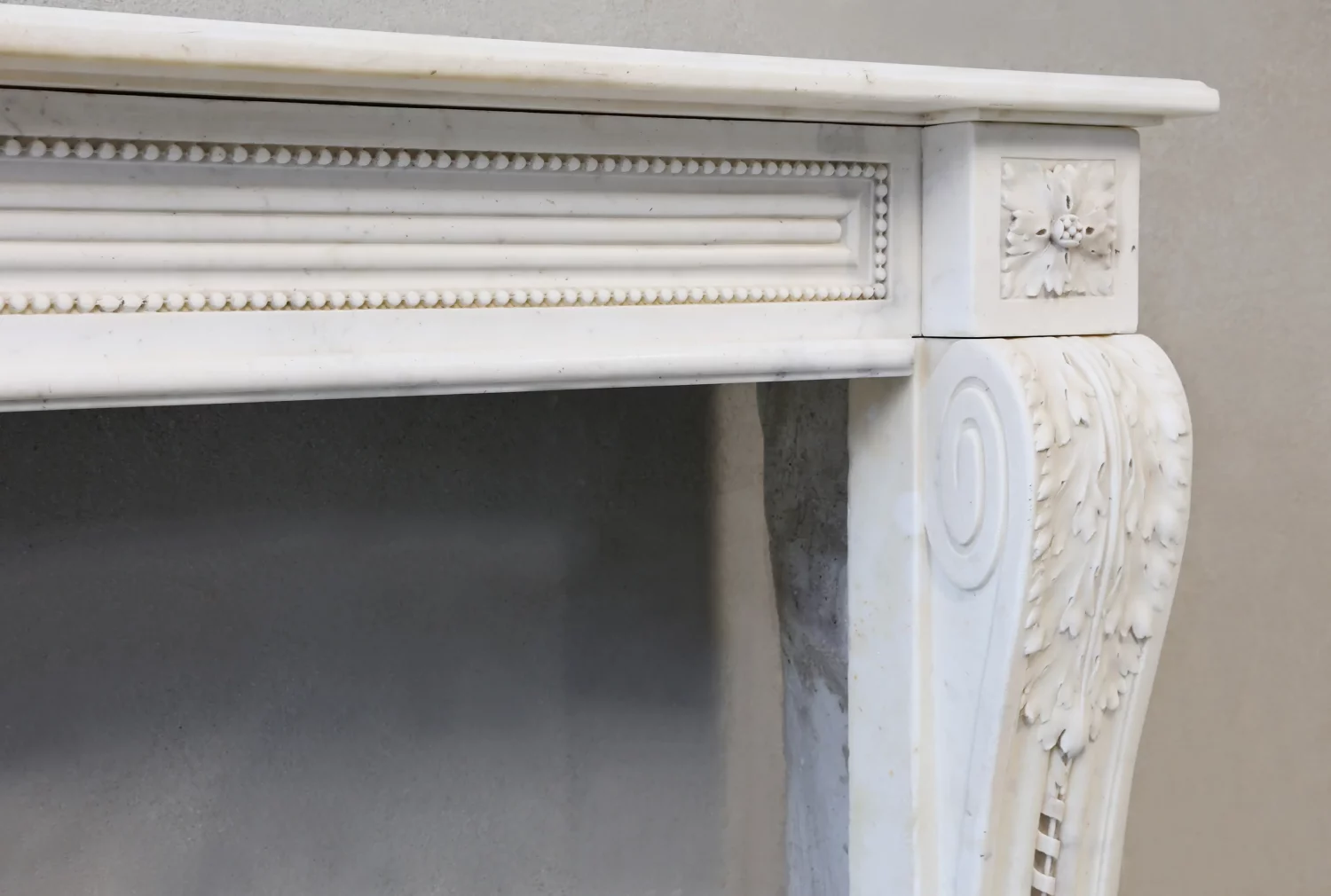 Carrara marble mantle