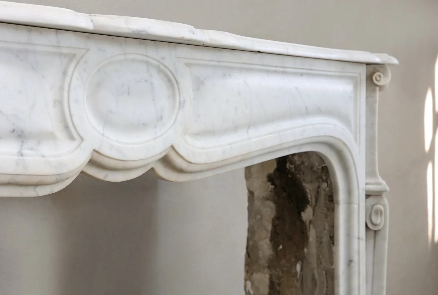 carrara marble fireplace