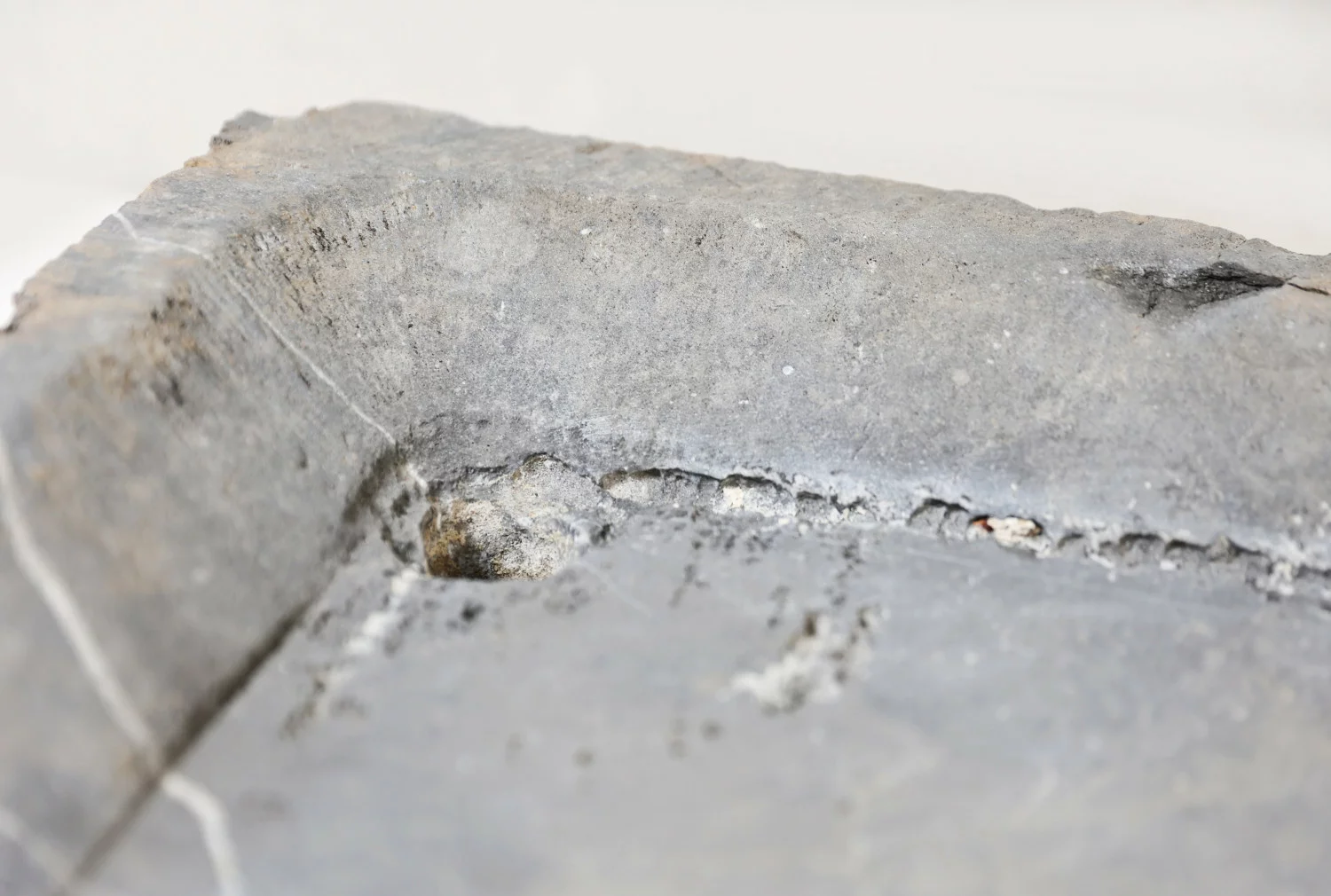old wash basin of belgian bluestone