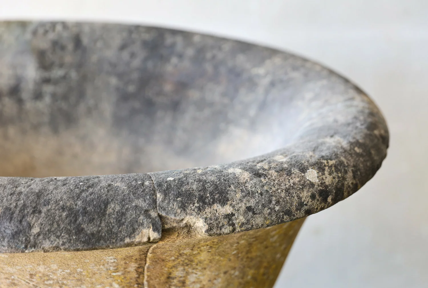 old benitier of French limestone