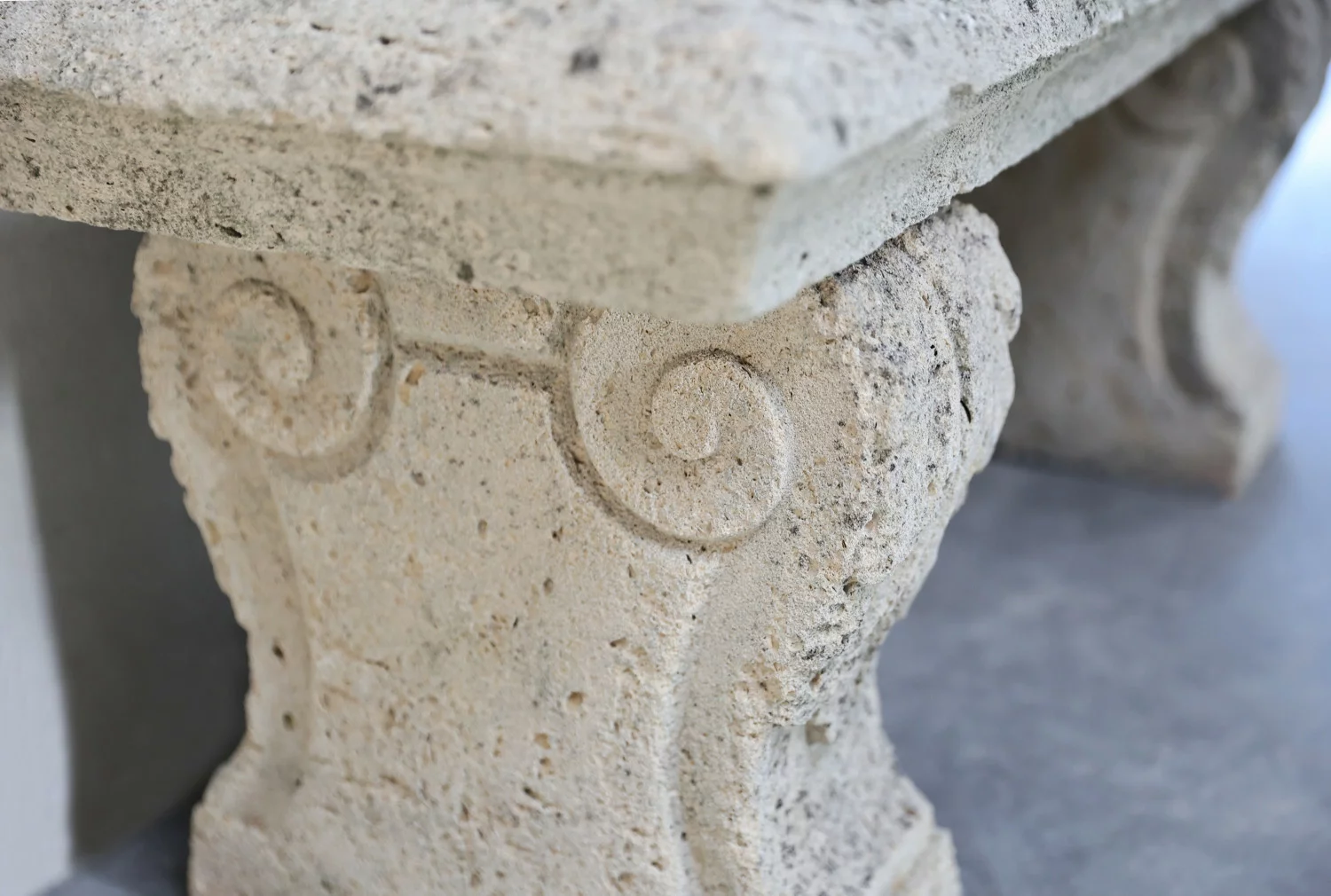 old bench of french limestone
