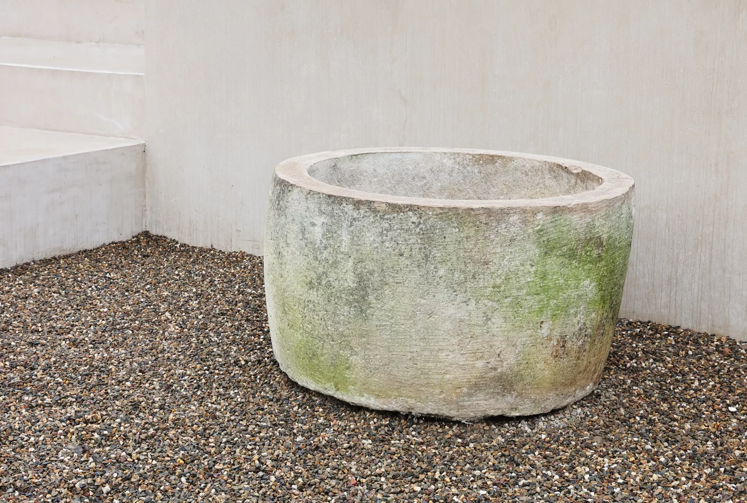 reclaimed planter of French limestone
