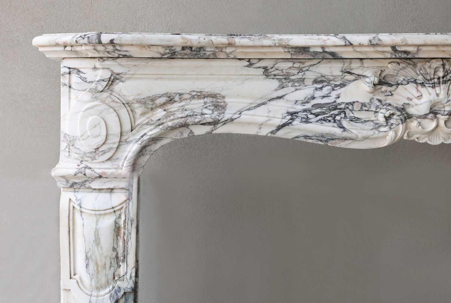 Paonazzo marble fireplace