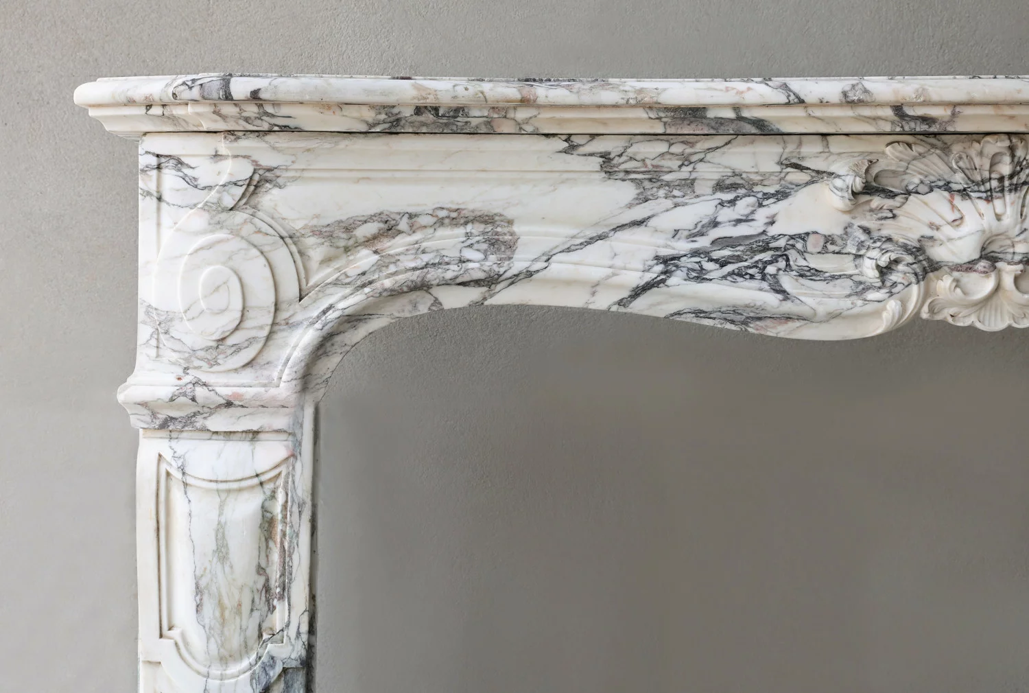 Paonazzo marble fireplace
