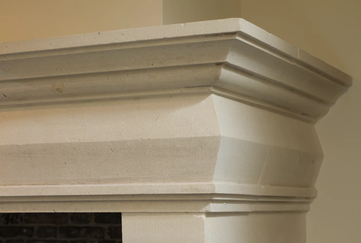 hand carved fireplace