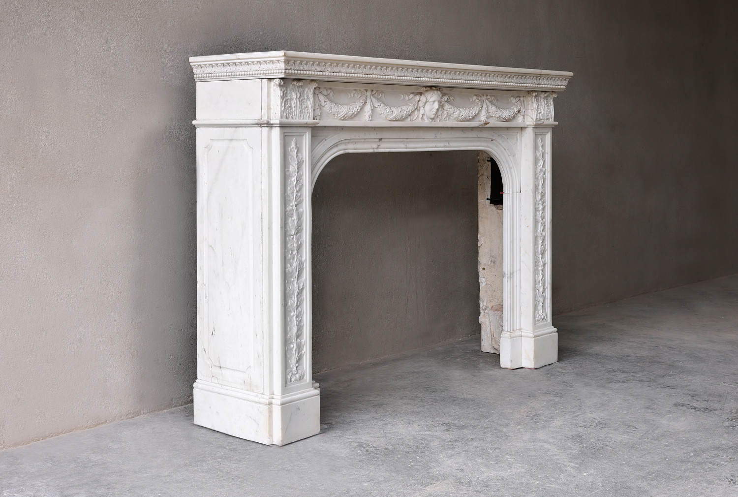 Carrara marble mantel