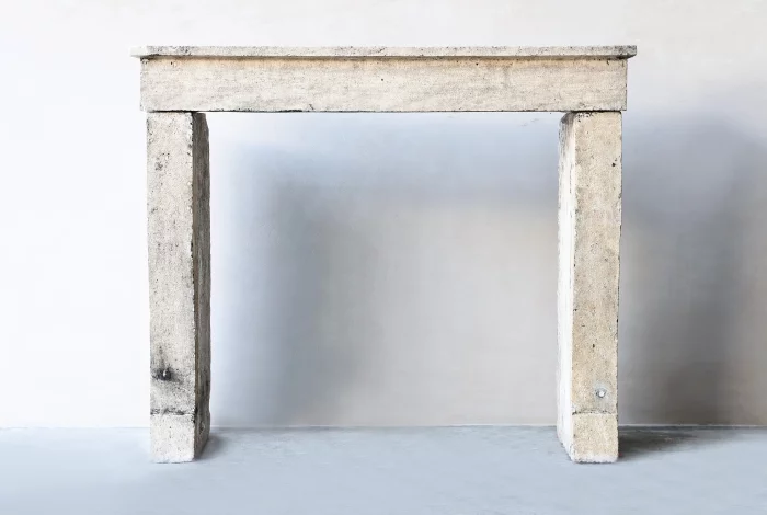 antique fireplace of limestone