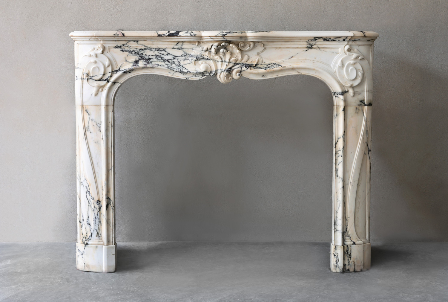 Antique Fireplace Paonazzo Marble