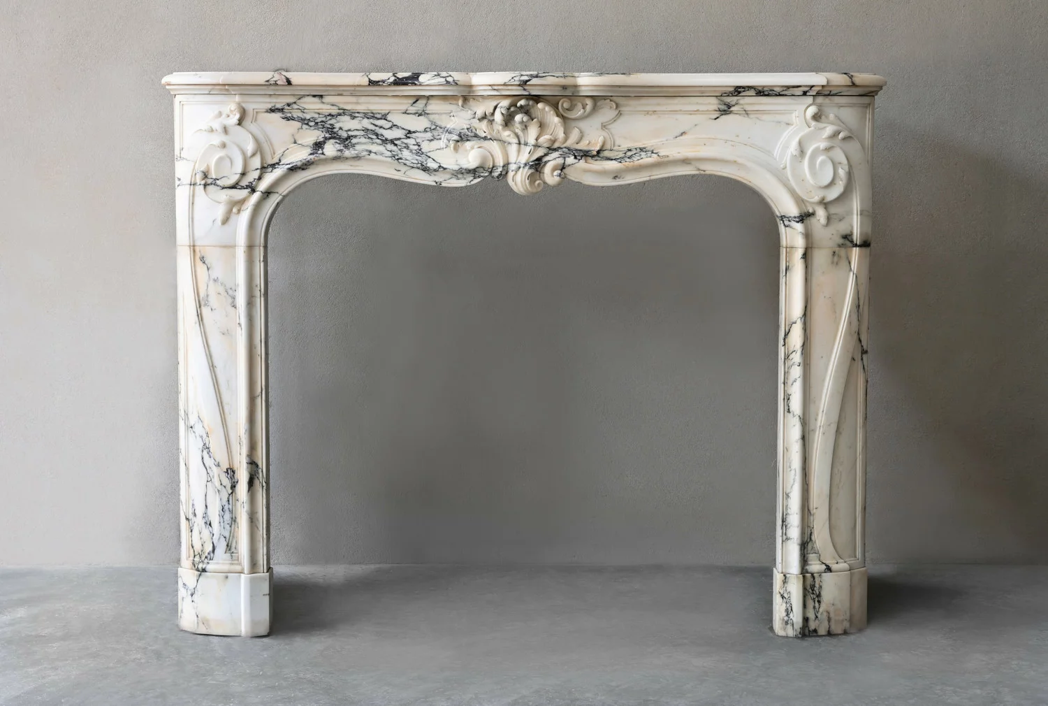 Antique Fireplace Paonazzo Marble