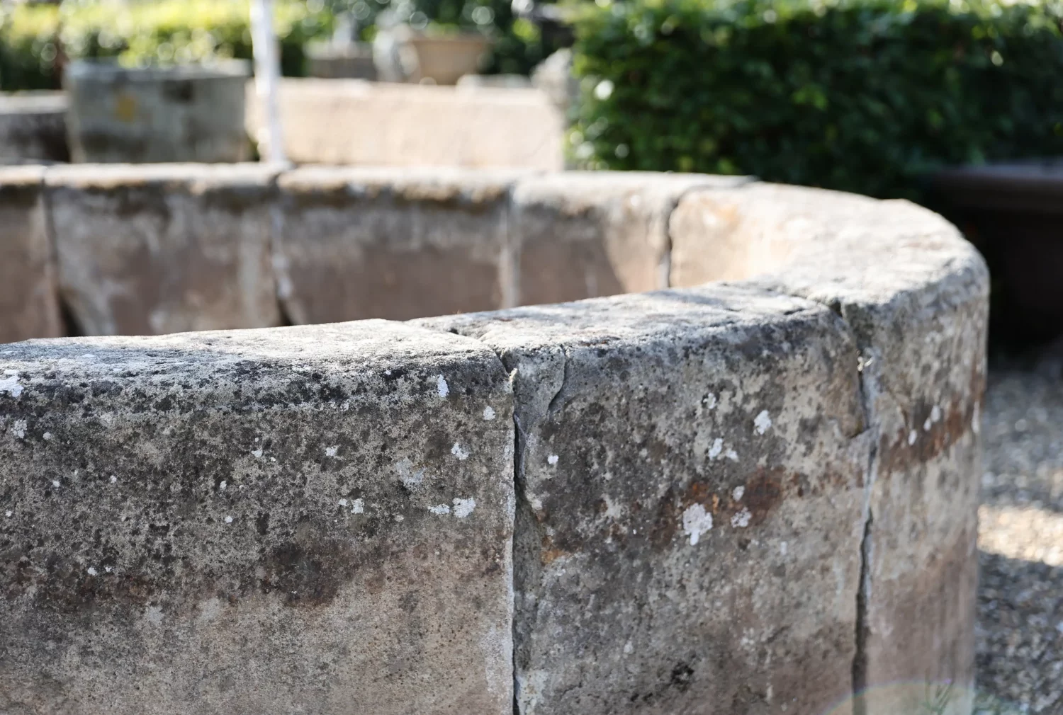 old water basin of French limestone