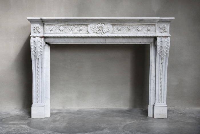 Antique carrara marble fireplace