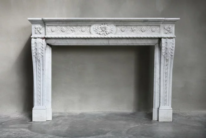 Antique carrara marble fireplace