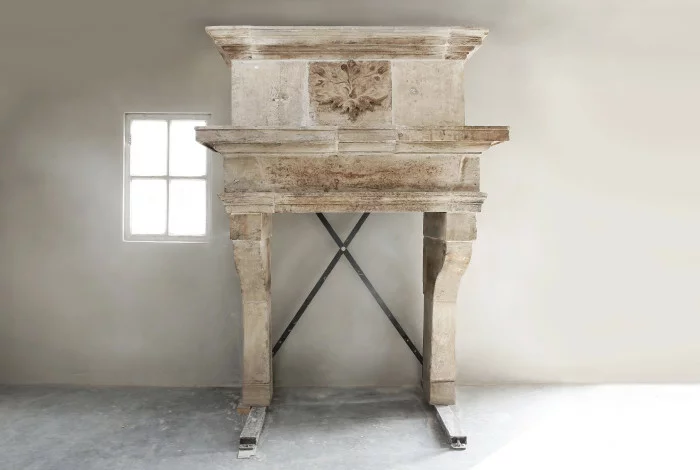 Antique castle chimney with trumeau