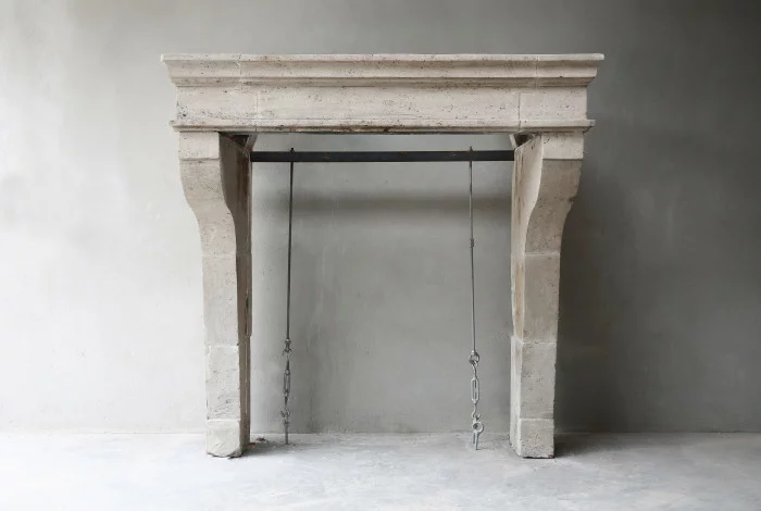 antique limestone fireplace 