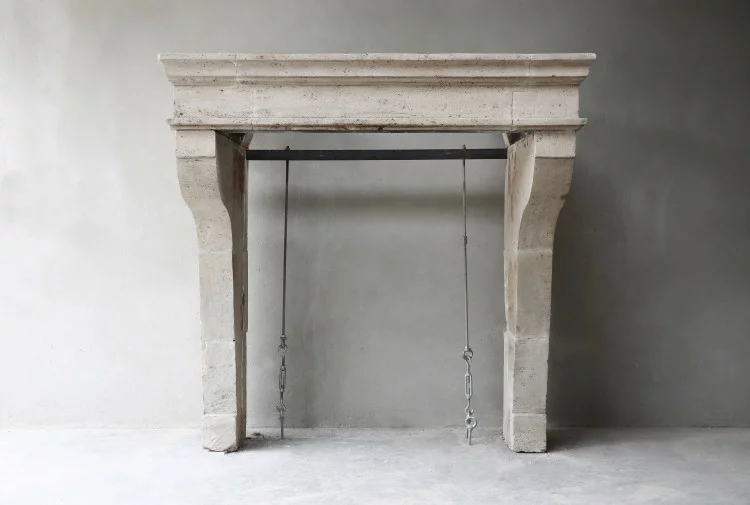 antique limestone fireplace 