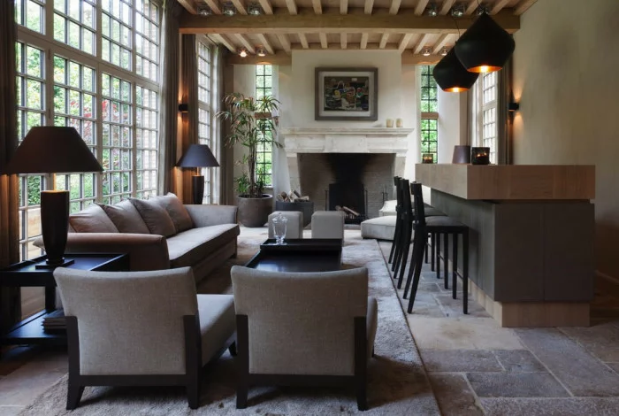 Antique French limestone Flooring