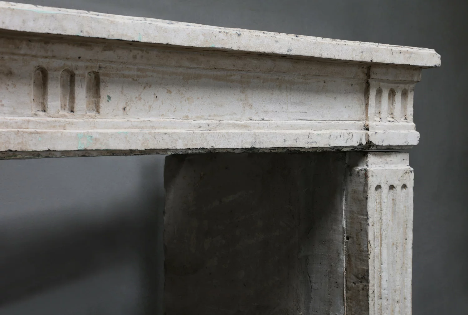 old mantel of french limestone