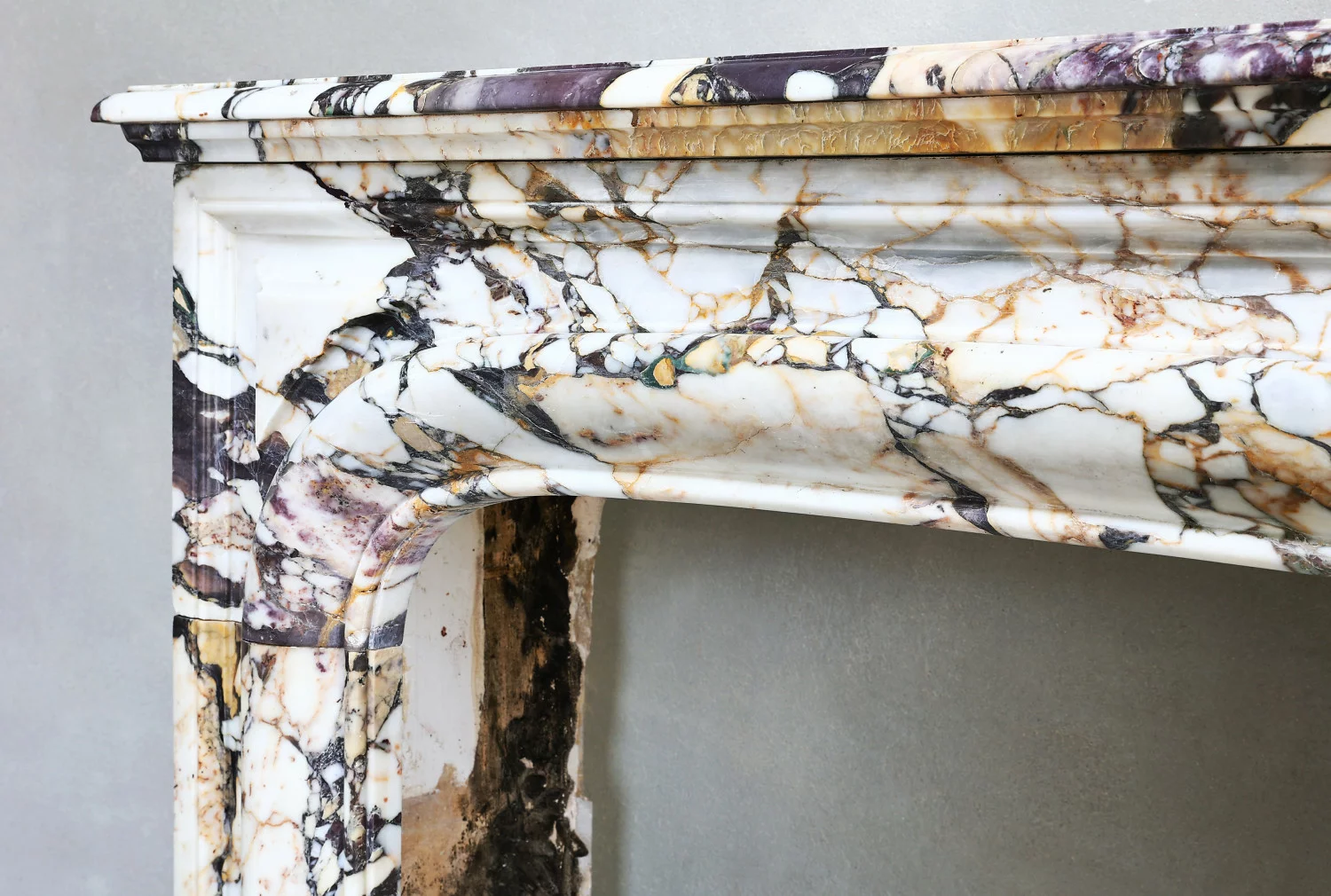 Breche marble mantle surround