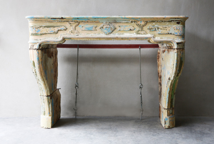 Antique patinated fireplace